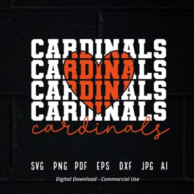 70 Stacked Cardinals SVG Cardinals Mascot svg Cardinals svg Cardinals School Team svg Cardinals Cheer School Spirit svg Cardinals Heart svg