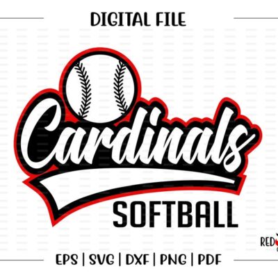 7043 Softball svg Cardinal Softball svg Cardinal Cardinals Softball svg dxf eps png pdf sublimation cut file htv vector digital