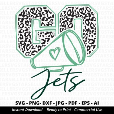 705 Go Jets Leopard SVG Jets Cheer svg Jets Mascot svg Jets svg Cheer Little Mom Team Mascot School Team svg School Spirit Cricut Silhouette