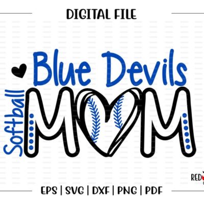 7076 Softball Mom svg Blue Devil Softball svg Blue Devil Softball Mom svg dxf eps png pdf sublimation cut file htv vector digital