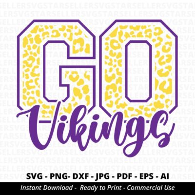 708 Leopard Go Vikings SVG Vikings Cheer svg Vikings Mascot svg Cheer Little Mom Vikings Shirt svg School Team svg School Spirit svg Cricut