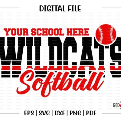 7187 Softball svg Wildcat Softball svg Wildcat Wildcats Softball svg dxf eps png pdf sublimation cut file htv vector digital