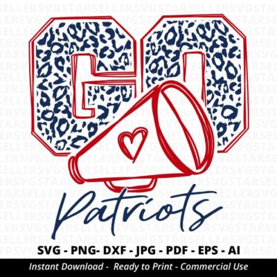 727 Go Patriots Leopard SVG Patriots Cheer svg Patriots Mascot svg Cheer Little Mom Team Mascot School Team svg School Spirit Cricut Silhouette