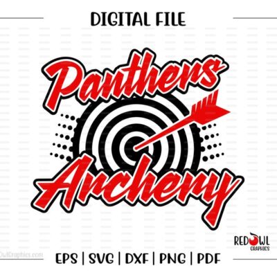 7309 Archery svg Panther Archery Panther Panthers Panther svg Archery svg dxf eps png pdf sublimation cut file htv clipart design