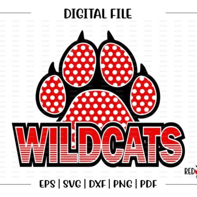 7328 Wildcat svg Wildcats svg Wildcat Wildcats Mascot Paw Team football basketball svg dxf eps png pdf sublimation cut file