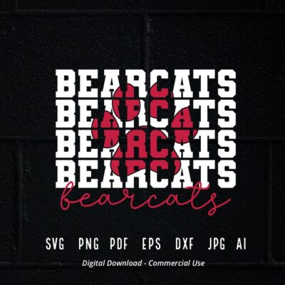 736 Stacked Bearcats Paw SVG Bearcats Mascot svg Bearcats svg Bearcats Paw svg Stacked Bearcats svg Bearcats School Team svg Bearcats Cheer