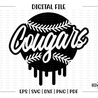 7408 Baseball svg Softball svg Cougar Cougars Baseball Softball svg dxf eps png pdf sublimation cut file htv vector digital