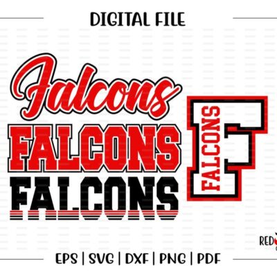 7448 Falcon svg Falcons svg Falcon Falcons Script Block Mascot School svg dxf eps png pdf sublimation cut file htv vector