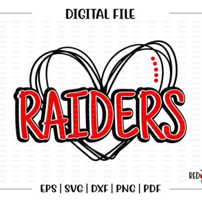 7490 Raider svg Raiders svg Heart Love Raider Raiders svg dxf eps png pdf sublimation cut file htv vector digital design