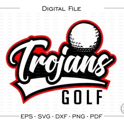 7536 Golf svg Trojan Golf svg Trojan Trojans Golf svg dxf eps png pdf sublimation cut file htv vector digital