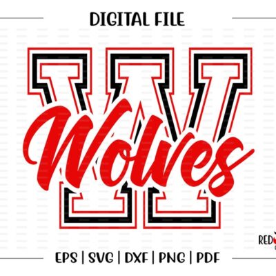 7538 Wolves svg Wolves Wolf Mascot School svg dxf eps png pdf sublimation cut file htv vector digital clipart design