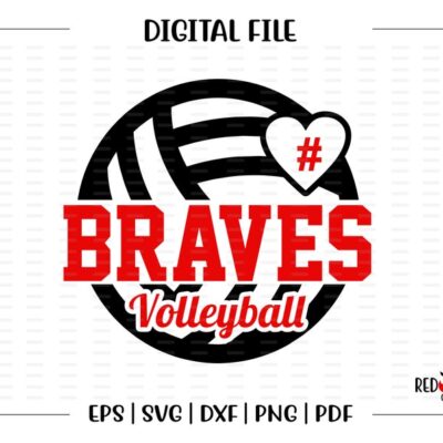 7565 Volleyball svg Braves Volleyball svg Braves Brave Volleyball svg dxf eps png pdf sublimation cut file htv vector digital