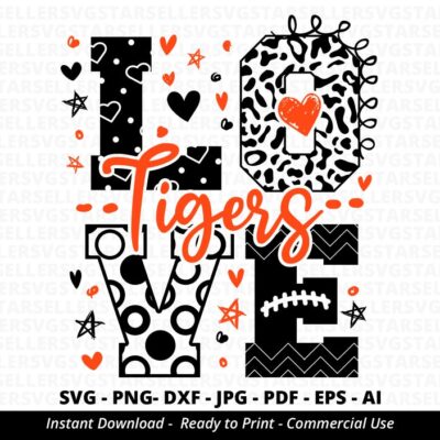 76 Love Tigers SVG Tigers svg Tigers Mascot svg Cheerleader svg Tigers Cheer svg Team Spirit svg Tigers Heart Tigers Shirt svg Cricut svg