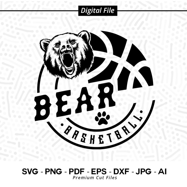 762 Basketball SVG PNG Bear Basketball svg Bear Bears Basketball svg Bear paw svg Basketball Clipart Cricut Cut Files SVG for Shirts