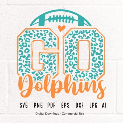 778 Dolphin Football svg Dolphin Dolphins Football svg png Sublimation Football Clipart SVG for Shirts SVG for Cricut Shirt Football Mom