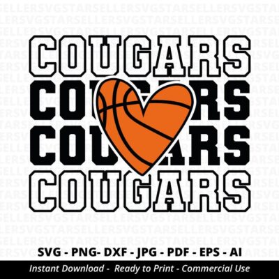 787 Cougars Basketball SVG PNG Cougars svg Stacked Cougars svg Cougars Mascot svg Cougars Mom svg Cougars Shirt svg Basketball Mom svg Cricut