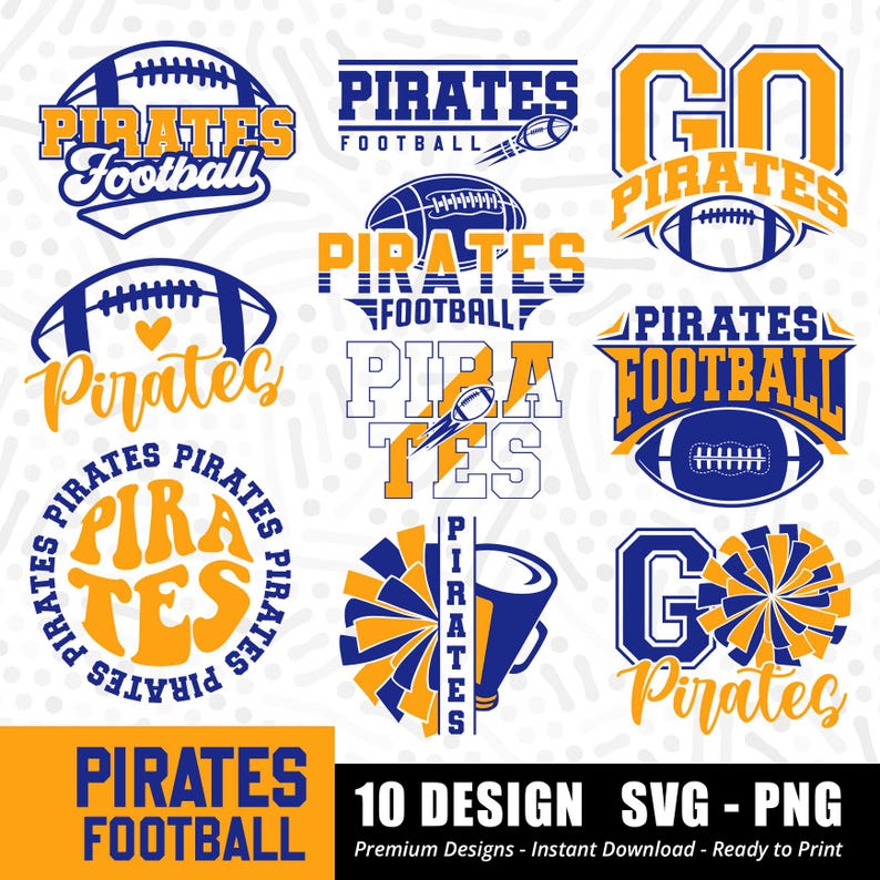 790 Pirates Football Bundle SVG PNG Pirates Bundle svg Football Bundle Sports Team Svg Bundle svg Cricut Cut File Instant Download Designs