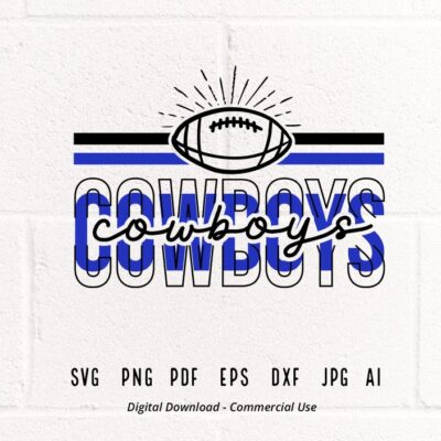 794 Cowboys Football SVG PNG Cowboys Mascot svg Cowboys svg Cowboys School Team Cowboys Cheer svg Stacked Cowboys svg School Spirit svg