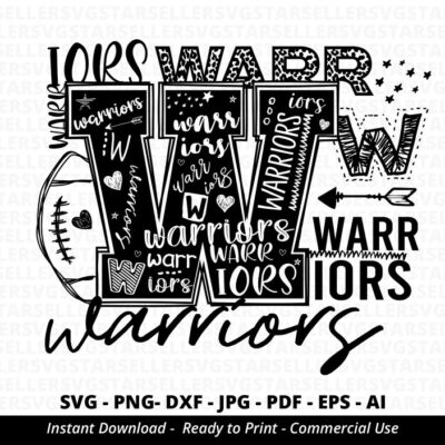 80 Warriors SVG Warriors Mascot svg Warriors Football svg Warriors Typography svg Warriors Cheer svg School Spirit Warriors Shirt svg Cricut