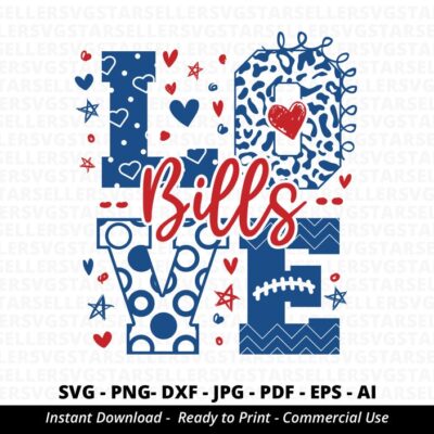 822 Love Bills SVG Bills svg Bills Mascot svg Cheerleader svg Bills Cheer svg Team Spirit svg Bills Heart Bills Shirt svg Bills Mom svg Cricut