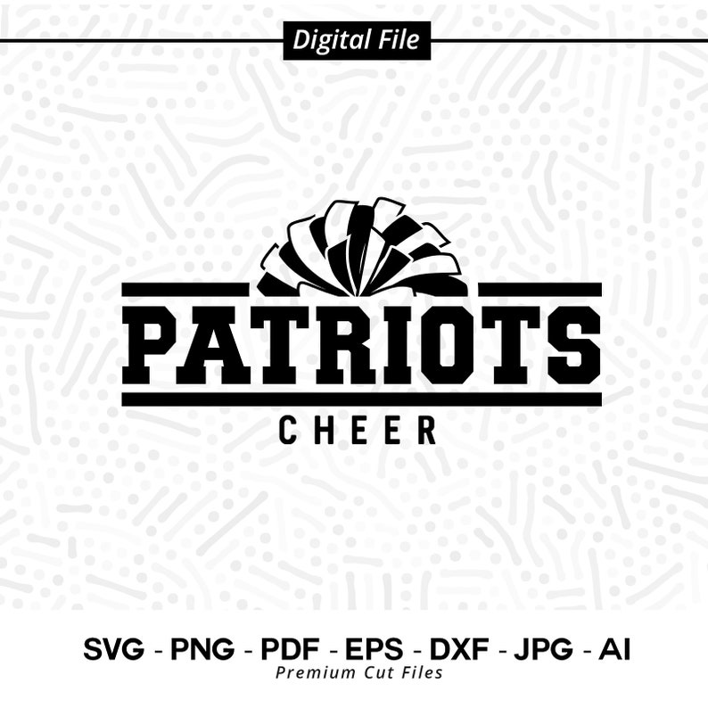 822 Patriots Cheer SVG PNG Patriots Pom pom svg Patriots Cheer Pom Pom Svg Patriots Mascot svg Patriots Shirt svg School Spirit svg