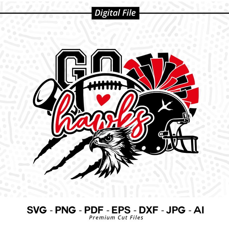 829 Hawks SVG PNG Hawks Face svg Hawks Football svg Hawks Mascot Hawks Helmet Hawks Paw svg Go Hawks svg Hawks Pom Pom Hawks Megaphone