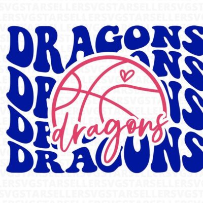 834 Dragons Basketball SVG PNG Dragons svg Stacked Dragons svg Dragons Mascot svg Dragons Mom svg Dragons Shirt svg Basketball Mom svg