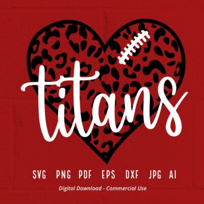 852 Leopard Heart Titans SVG PNG Titans Mascot svg Titans svg Titans School Team svg Titans Cheer svg Titans Football svg Titans Heart svg