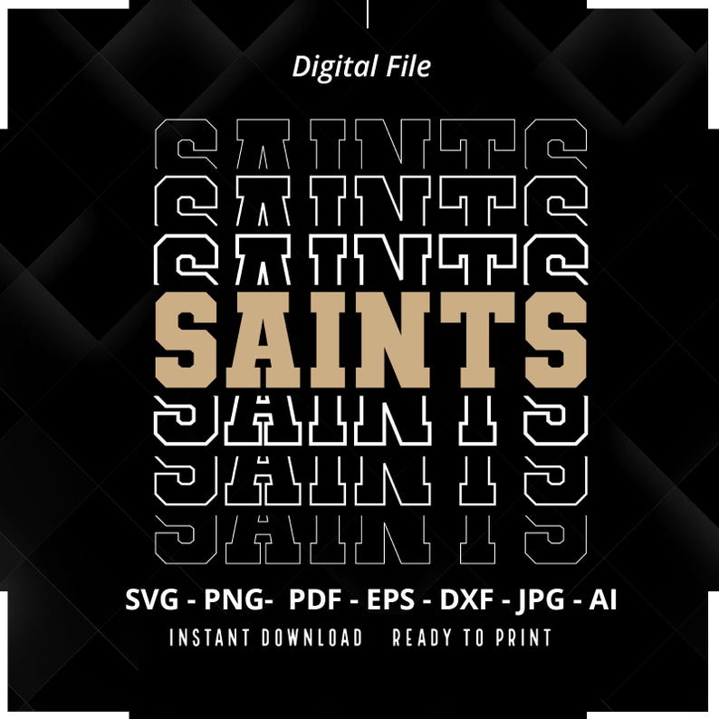 855 Saints SVG PNG Stacked Saints svg Saints Team Mascot School Team svg School Spirit svg Saints Cheer svg Sport Mama svg Cricut