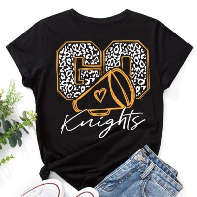 856 Go Knights Leopard SVG Knights Cheer svg Knights Mascot svg Cheer Little Mom Team Mascot School Team svg School Spirit svg Cricut Silhouette