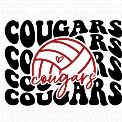 861 Cougars Volleyball SVG PNG Cougars svg Stacked Cougars svg Cougars Mascot svg Cougars Mom svg Cougars Shirt svg Volleyball Mom svg Cut File