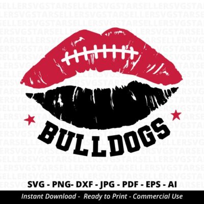 882 Bulldogs Football Lips SVG Bulldogs svg Lips Football svg Bulldogs Mom Bulldogs Mascot Cheerleader Mom Football Mom svg Cricut Silhouette