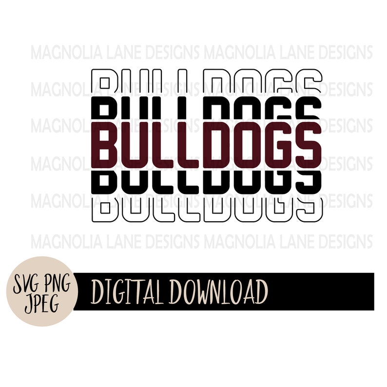 8988 BULLDOGS SVG Football School Mascot Sports Bulldogs School Spirit Svg Jpeg Png Cut File Sublimation