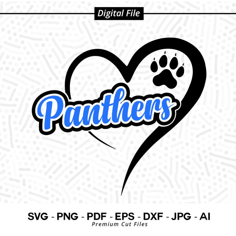 904 Panther Svg Png Panthers Svg Png Heart Love Panthers Panther Paw Panthers Cheer Panther Mom Cut File Instant Download Sublimation