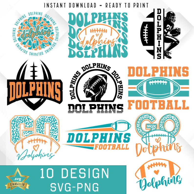 93 Dolphins Bundle SVG PNG Dolphins Football Bundle svg Bundle svg Football Bundle Sports Team Svg Digital Cut File Instant Download