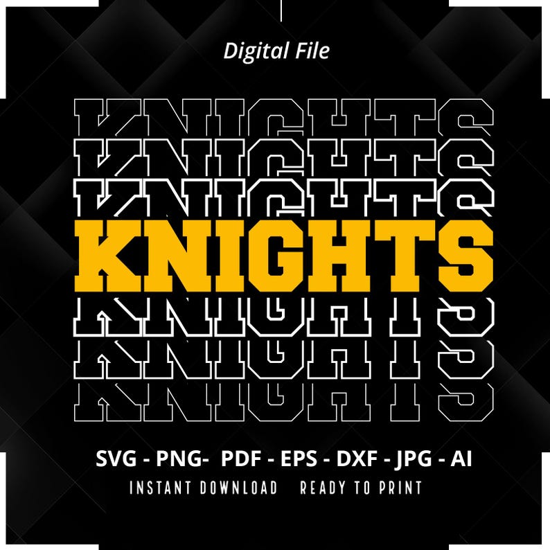 942 Knights SVG PNG Stacked Knights svg Knights Mascot svg Knights Team Mascot School Team svg School Spirit svg Knights Cheer svg Cricut