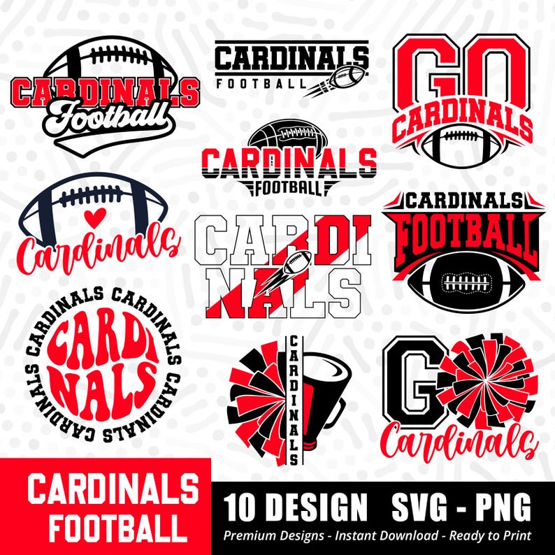 959 Cardinals Football Bundle SVG PNG Cardinals Bundle svg Football Bundle Sports Team Svg Bundle svg Cricut Cut File Instant Download