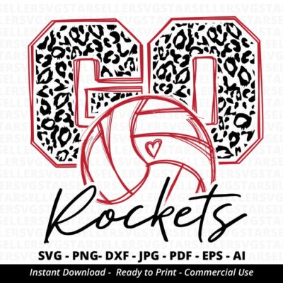 974 Go Leopard Rockets SVG Rockets svg Rockets Volleyball svg School Team School Spirit Team Spirit svg Rockets Cheer Volleyball Mom svg Cricut