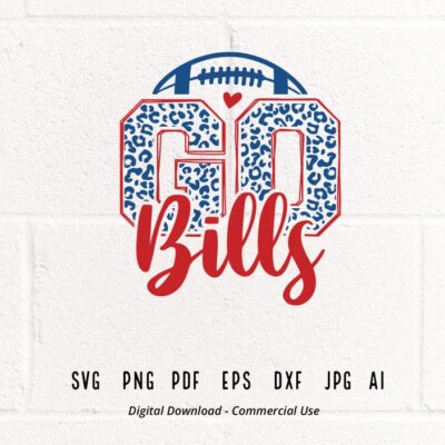 974 Leopard Go Bills SVG Go Bills svg Bills Mascot svg Bills svg Bills School Team svg School Spirit svg Cricut svg Bills Football svg