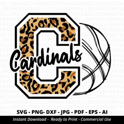 977 Cardinals Basketball SVG Leopard Cardinals svg Cheer Mom svg School Spirit svg Basketball Mom svg Cardinals Mascot svg Cricut svg Silhouette