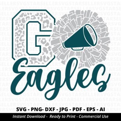 979 Leopard Go Eagles SVG Eagles Cheer svg Eagles Mascot svg Cheer Little Mom Team Mascot School Team svg School Spirit Cricut svg Silhouette