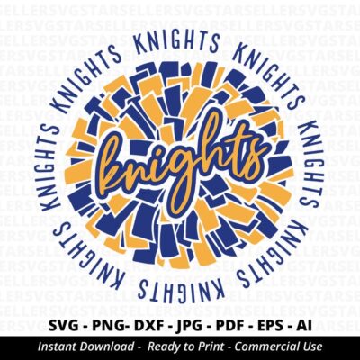 989 Knights SVG PNG Knights Pom Pom svg Knights Cheer svg Knights Cheerleader svg Knights Mascot svg Knights Mom svg Knights Pride svg Cricut