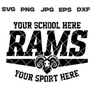 9911 Personalized Custom Rams svg School Mascot svg dxf eps png jpg sublimation cut file cricut silhouette vector digital