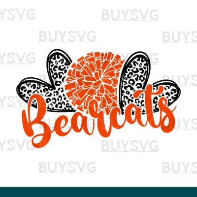 Bearcats SVG PNG Digital file Download HEART POMPOM HEART