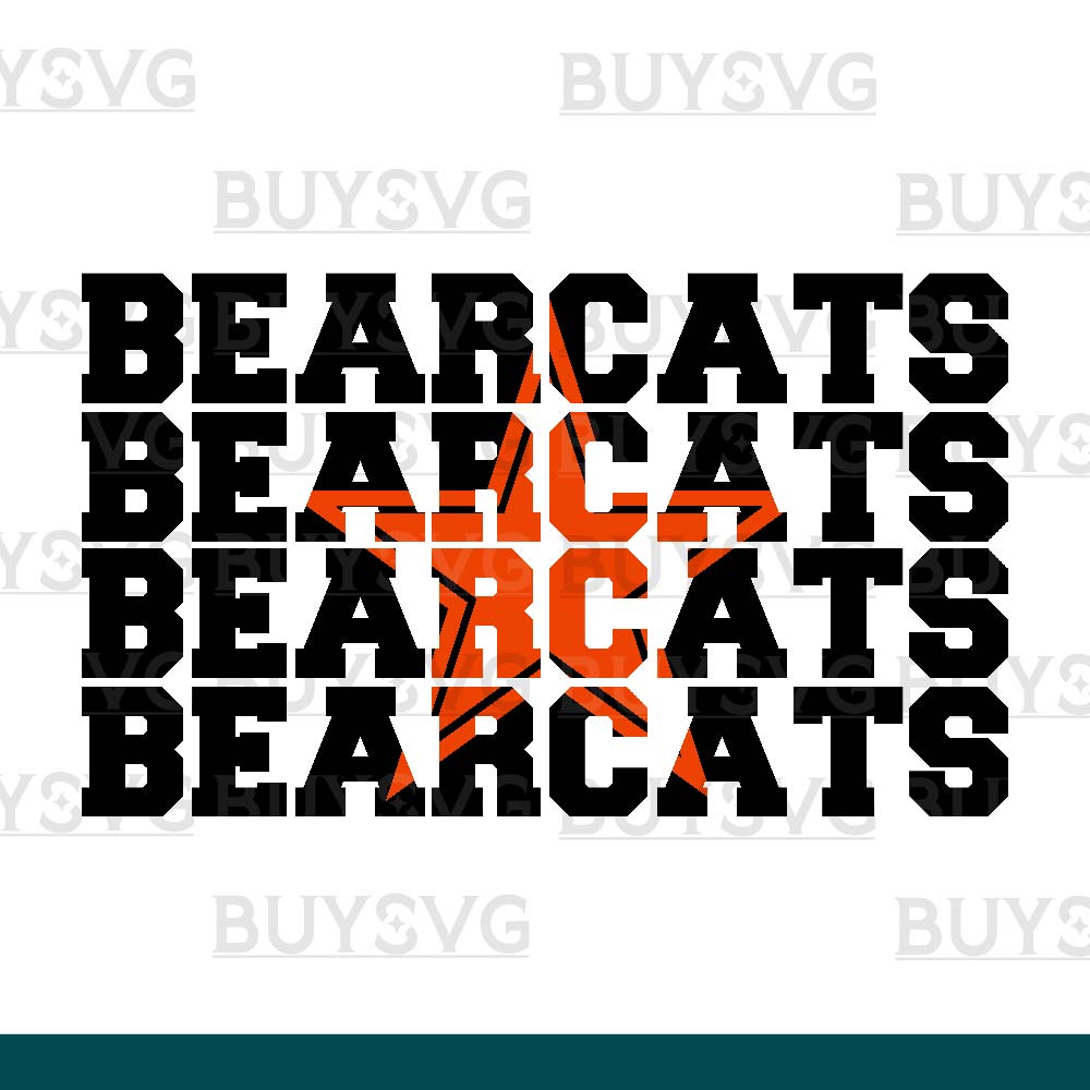 Bearcats SVG PNG Digital file Download Star 4 1