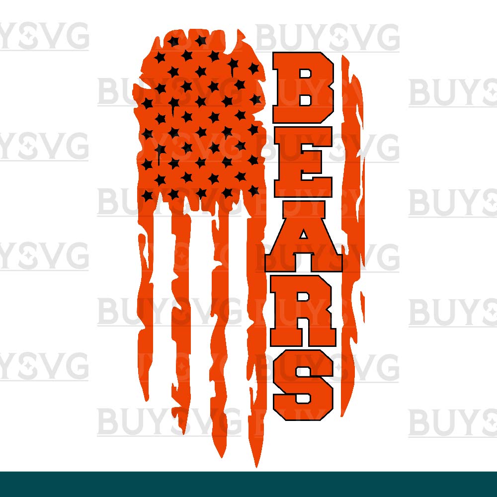 Bears SVG PNG Digital file Download FLAG 4