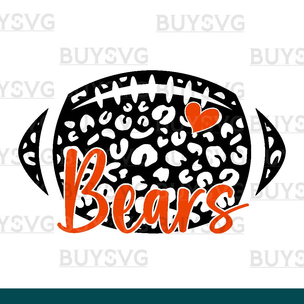 Bears SVG PNG Digital file Download LEOPARD FOOTBALL