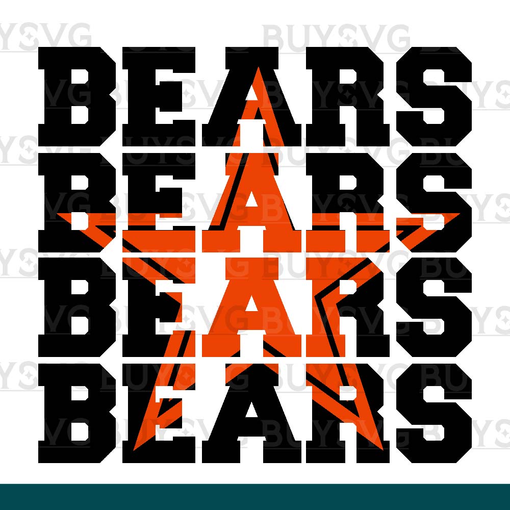 Bears SVG PNG Digital file Download Star 4 1