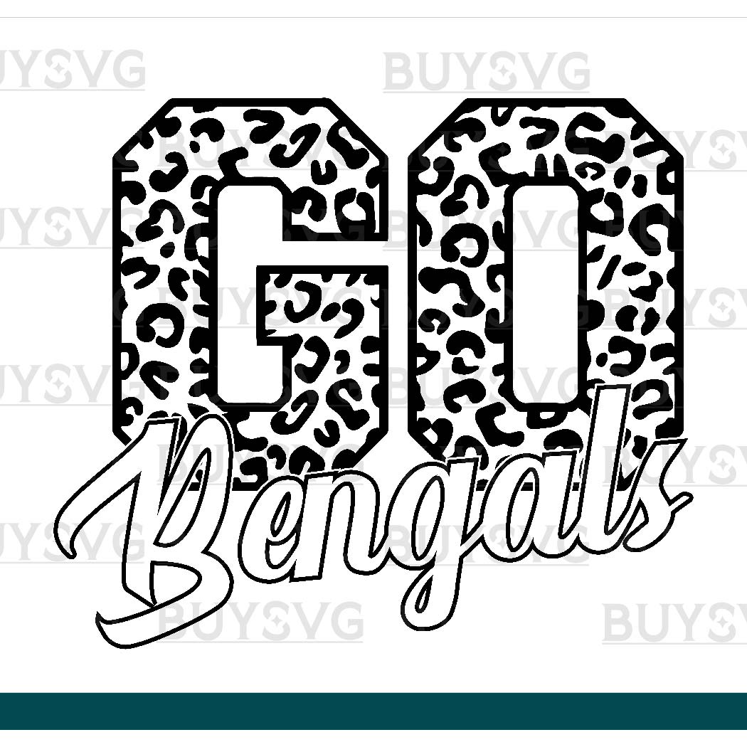 Bengals SVG PNG Digital file Download Black Go Leopard