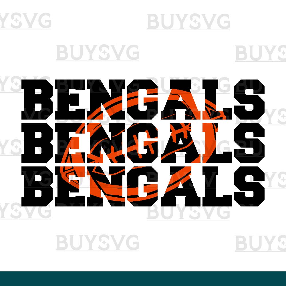 Bengals SVG PNG Digital file Download Stack 3 Football 1